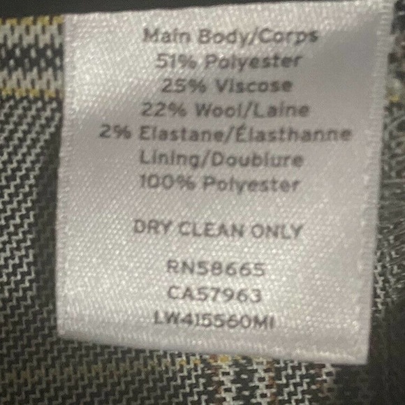 Lewit Grey Tan Glen Plaid Bootcut Trouser Career Pant Wool Blend Size 4 ab26 - Picture 6 of 6